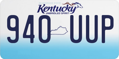 KY license plate 940UUP