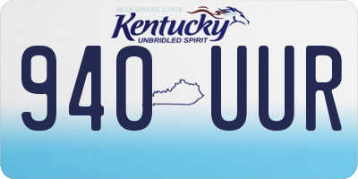 KY license plate 940UUR
