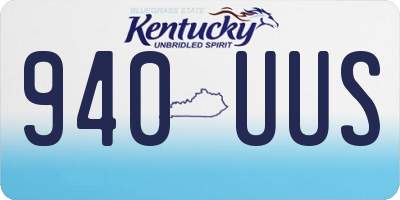 KY license plate 940UUS