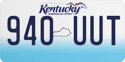KY license plate 940UUT