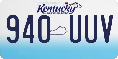 KY license plate 940UUV