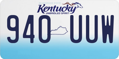 KY license plate 940UUW