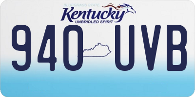 KY license plate 940UVB