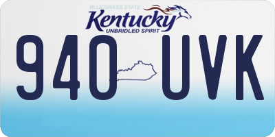 KY license plate 940UVK