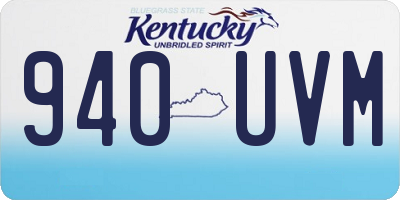 KY license plate 940UVM