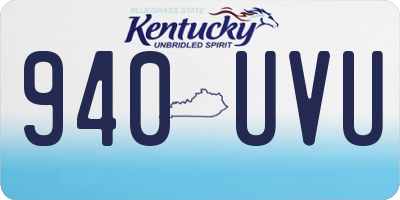 KY license plate 940UVU