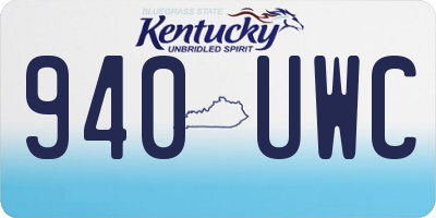 KY license plate 940UWC