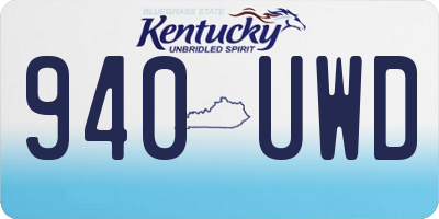 KY license plate 940UWD