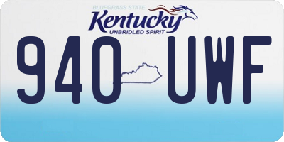 KY license plate 940UWF