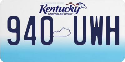 KY license plate 940UWH