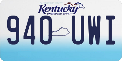 KY license plate 940UWI