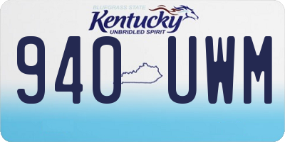 KY license plate 940UWM