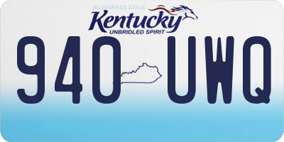 KY license plate 940UWQ