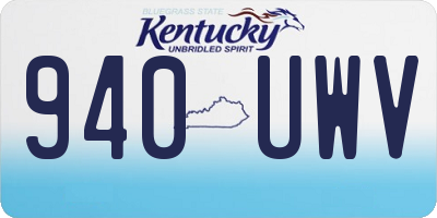 KY license plate 940UWV