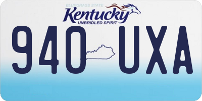 KY license plate 940UXA