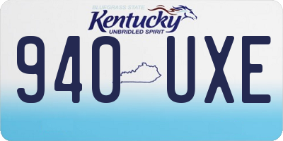 KY license plate 940UXE