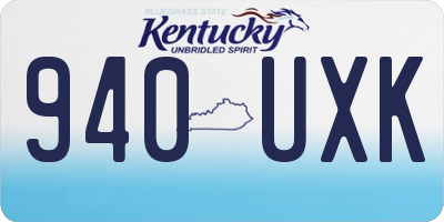 KY license plate 940UXK