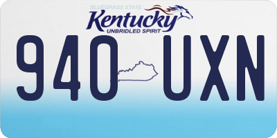 KY license plate 940UXN