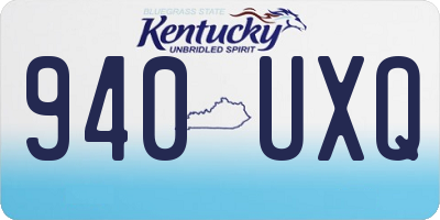 KY license plate 940UXQ