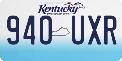 KY license plate 940UXR