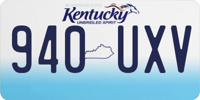 KY license plate 940UXV