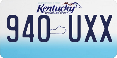 KY license plate 940UXX