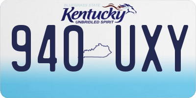 KY license plate 940UXY