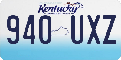 KY license plate 940UXZ