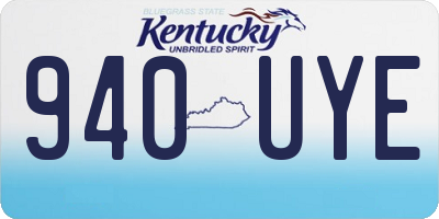 KY license plate 940UYE