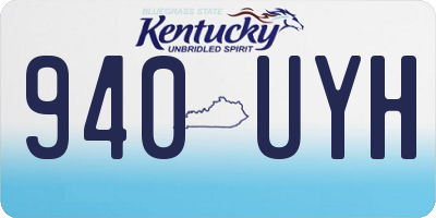 KY license plate 940UYH