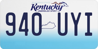KY license plate 940UYI
