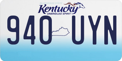 KY license plate 940UYN
