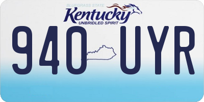 KY license plate 940UYR