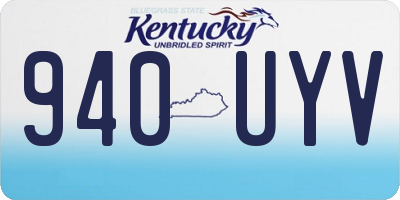 KY license plate 940UYV