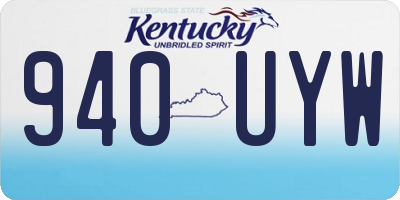 KY license plate 940UYW