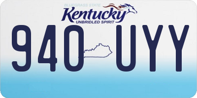 KY license plate 940UYY