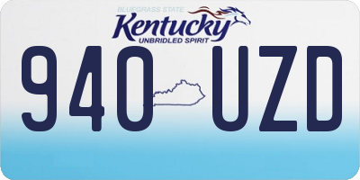 KY license plate 940UZD