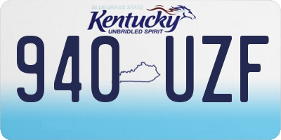 KY license plate 940UZF