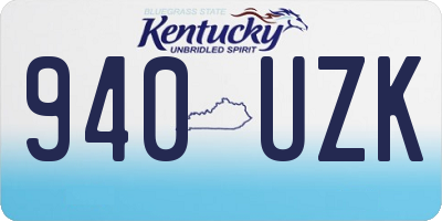KY license plate 940UZK