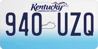 KY license plate 940UZQ