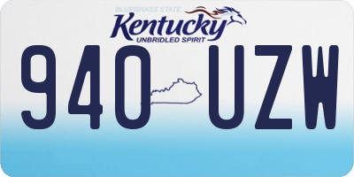 KY license plate 940UZW