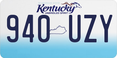 KY license plate 940UZY