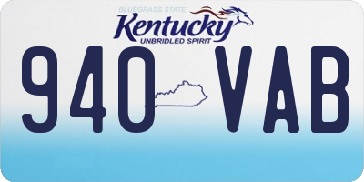 KY license plate 940VAB