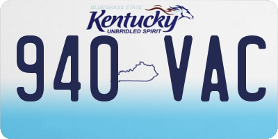KY license plate 940VAC