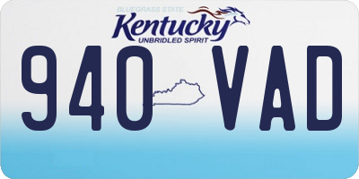 KY license plate 940VAD