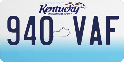KY license plate 940VAF