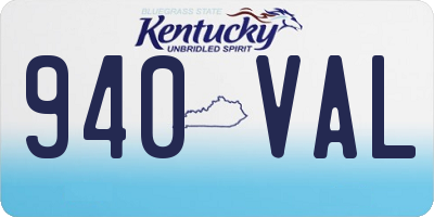KY license plate 940VAL
