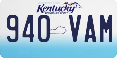 KY license plate 940VAM