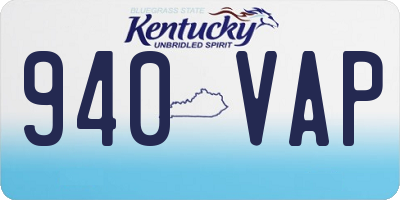 KY license plate 940VAP
