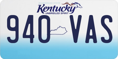 KY license plate 940VAS